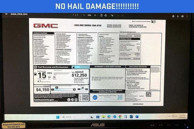 2026 GMC Sierra 1500 AT4X